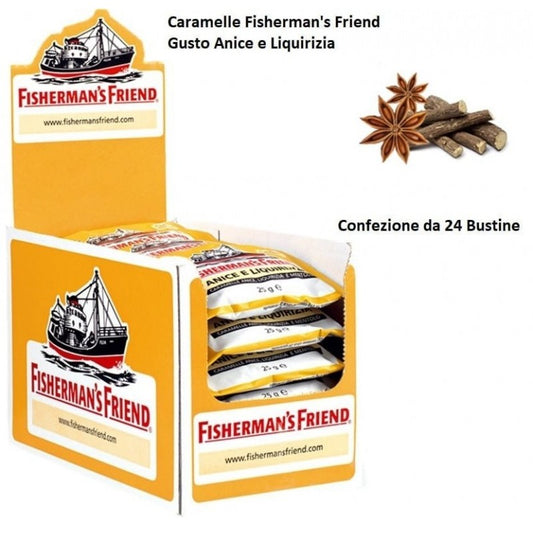 24 x CARAMELLE FISHERMAN'S ANICE LIQUIRIZIA