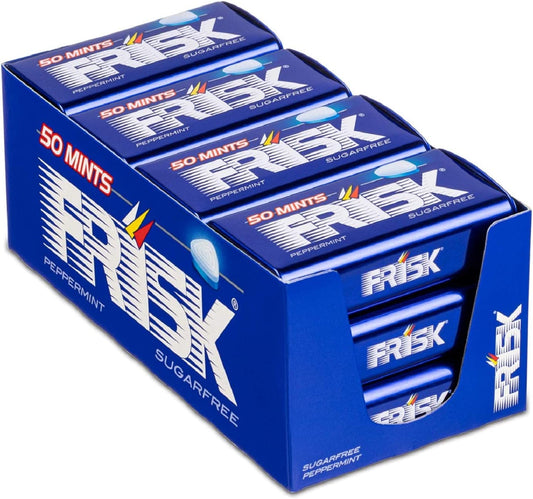 12 x FRISK TIN BOX PEPPERMINT MENTA