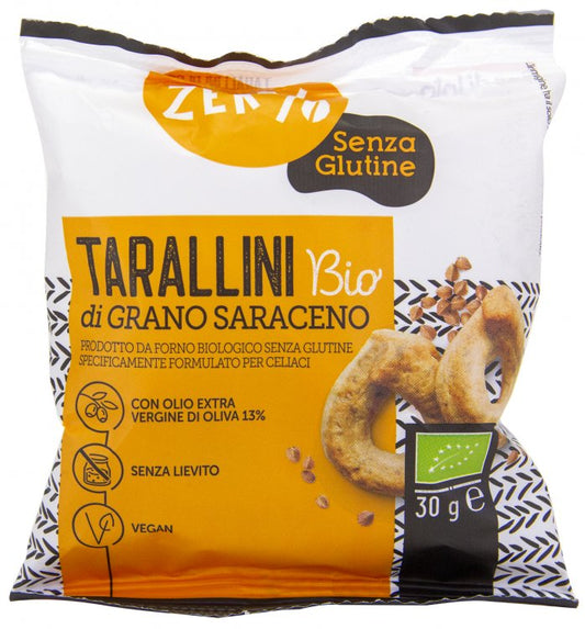 1 x BIOTOBIO TARALLINI GRANO SARACENO SENZA GLUTINE VEGANO 30 Gr 12 Pz