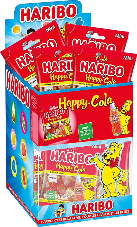 30 x CARAMELLE HAPPY COLA MINI HARIBO 40gr
