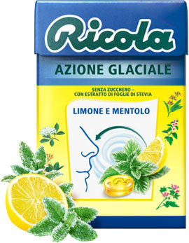 20 x CARAMELLE RICOLA LIMONE MENTA AZIONE GLACIALE 50gr