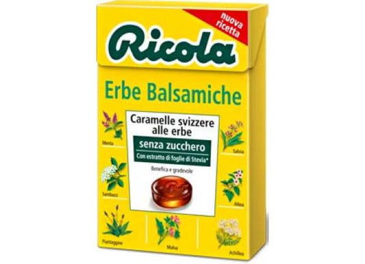 20 x ASTUCCI CARAMELLE RICOLA ERBE BALSAMICHE 50gr