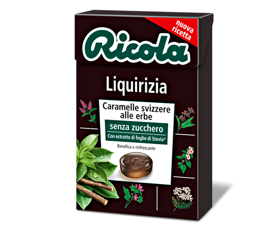 20 x CARAMELLE RICOLA LIQUIRIZIA 50gr