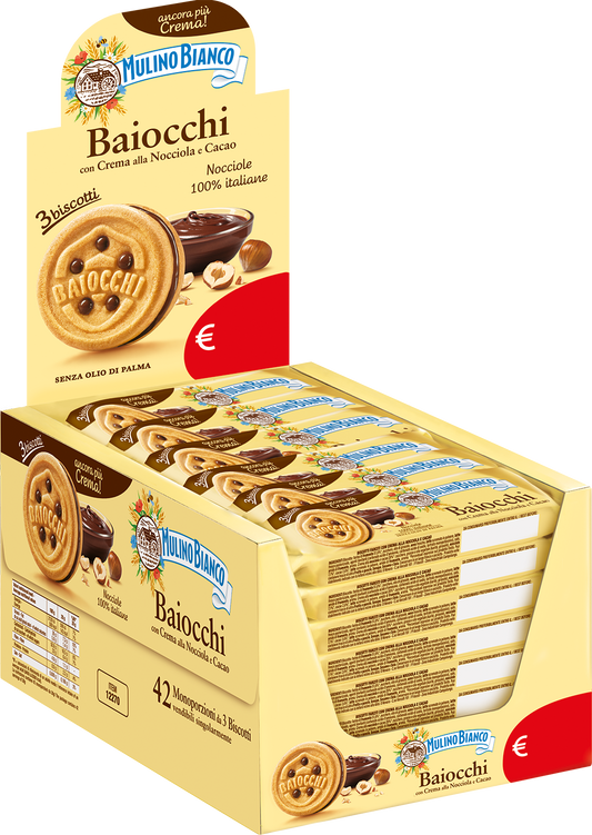 42 x BAIOCCHI NOCCIOLA EXPO MULINO BIANCO 28gr