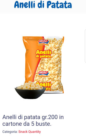 ANELLI DI PATATA GR200 PZ5 ARSAL