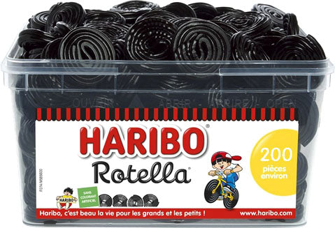 200 x CARAMELLE LIQUIRIZIA ROTELLA INCARTATA HARIBO