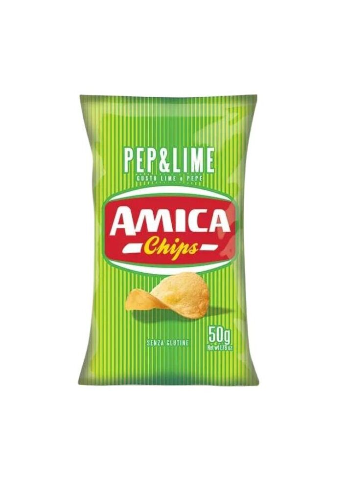 21 x PATATINA AMICA CHIPS PEPE & LIME 50gr