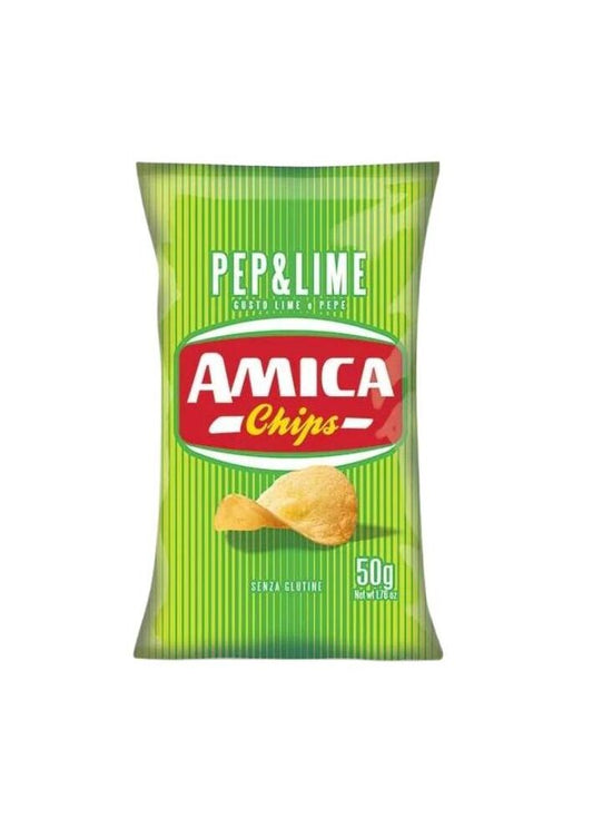 21 x PATATINA AMICA CHIPS PEPE & LIME 50gr
