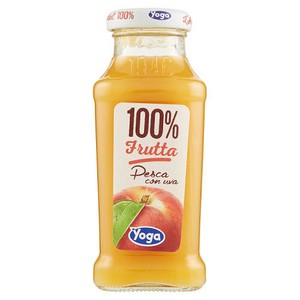 SUCCO YOGA ARTE DEL 100% PESCA VETRO 200 ML   12 Pezzi