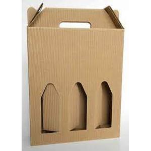 CONFEZ.SCATOLA 3 BOTTIGLIE A CESTELLO AVANA