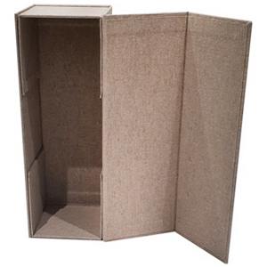 SCATOLA IN TESSUTO CHIARO PER 1 BOTTIGLIA CON CALAMITA