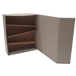 SCATOLA IN TESSUTO CHIARO PER 2 BOTTIGLIE MAGNUM CON CALAMITA