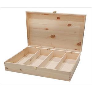 CASSETTA IN LEGNO CON CHIUSURA CLIP CLAP PER 4 BOTTIGLIE