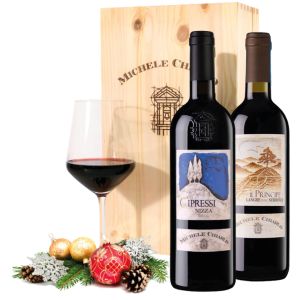 MICHELE CHIARLO I CIPRESSI NIZZA DOCG + IL PRINCIPE NEBBIOLO LANGHE DOC     CASSETTA LEGNO 2 BOTTIGLIE 75 CL