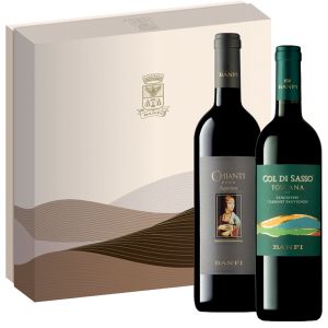 BANFI CHIANTI SUPERIORE DOCG + COL DI SASSO TOSCANA IGT CONFEZIONE 2 BOTTIGLIE 75 CL