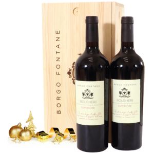 BORGO FONTANE BOLGHERI SUPERIORE DOC CASSETTA IN LEGNO 2 BOTTIGLIE 75CL