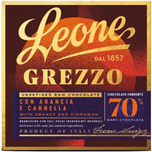 LEONE TAVOLETTA DI CIOCCOLATO GREZZO 70% ARANCIA E CANNELLA 70 G