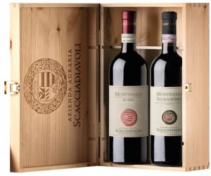 SCACCIADIAVOLI MONTEFALCO ROSSO DOC + MONTEFALCO SAGRANTINO DOCG            CASSETTA LEGNO 2 BOTTIGLIE 75 CL