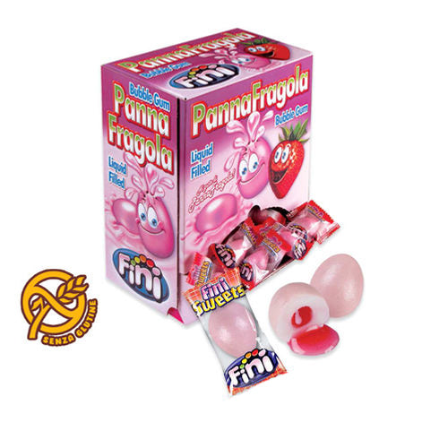 200 x BUBBLE GUM PANNA/FRAGOLA FINI MARSUPIO