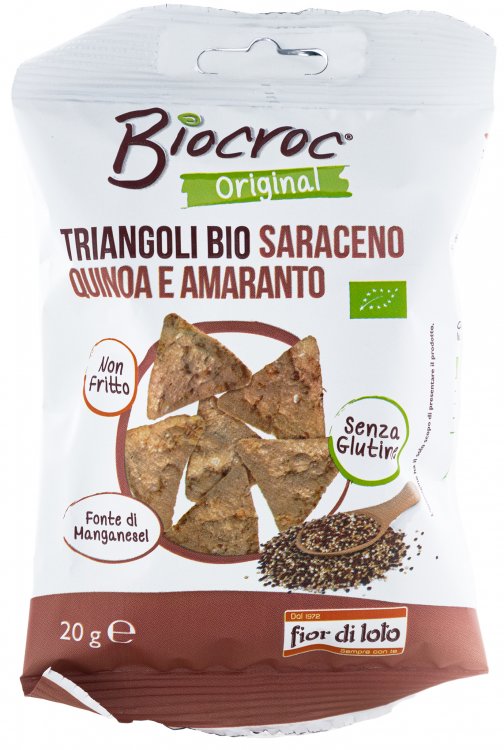 1 x BIOTOBIO TRIANGOLINI CEREALI SENZA GLUTINE VEGANO 20 Gr 24 Pz
