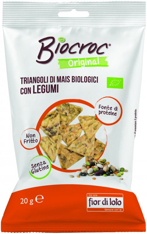 1 x BIOTOBIO TRIANGOLINI MAIS LEGUMI SENZA GLUTINE VEGANO 20 Gr 24 Pz