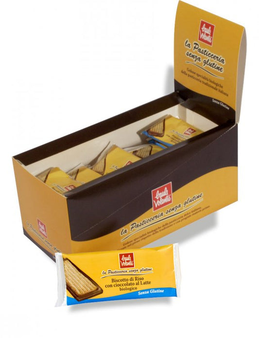 1 x BIOTOBIO BISCOTTO RISO CIOCCOLATO LATTE SENZA GLUTINE 23 Gr 40 Pz