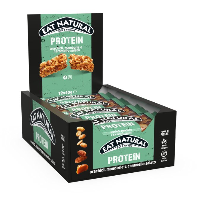 1 x EAT NATURAL PROTEINARACHIDI, MANDORLE&CARAMELLO SALATO 12 Pz 40 Gr
