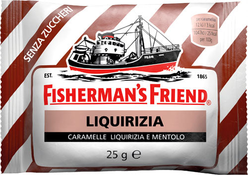 24 x FISHERMAN'S LIQUIRIZIA SENZA ZUCCHERO A RIGHE MARRONI
