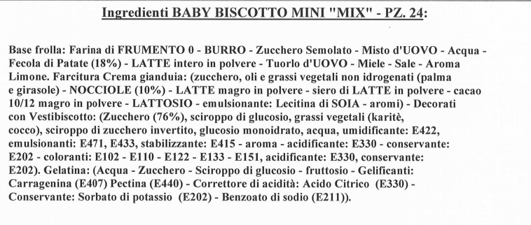 1 x BAKEIT BABY BISCOTTO ASSORTITI 24 Pz