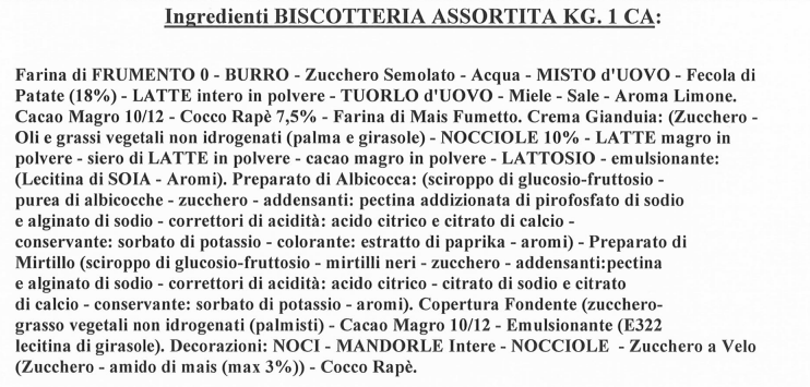 1 x BAKEIT BISCOTTERIA ASSORTITA 60 pz