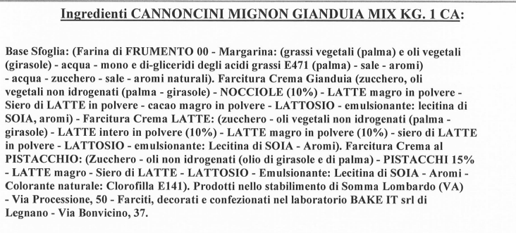 1 x BAKEIT CANNONCINI MIX 36 Pz ASSORTITI