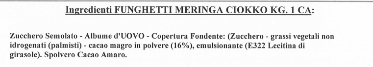 1 x BAKEIT FUNGHETTI MERINGA CIOCCOLATO 46 PZ