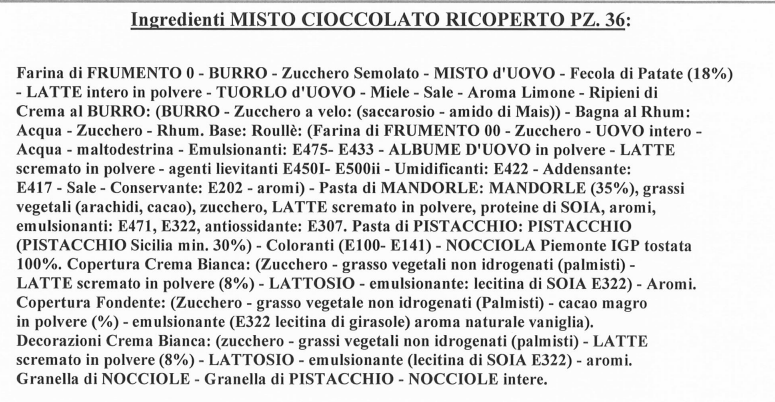 1 x BAKEIT MISTO CIOCCOLATO RICOPERTO 36PZ